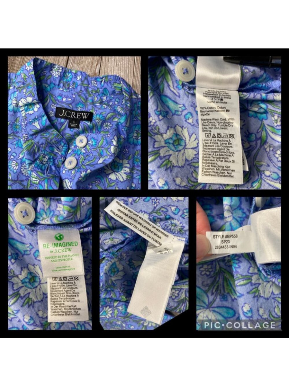 J.Crew Fresco Top In Floral Cotton Poplin Womens S Cottagecore Prairie Peasant - Picture 12 of 12